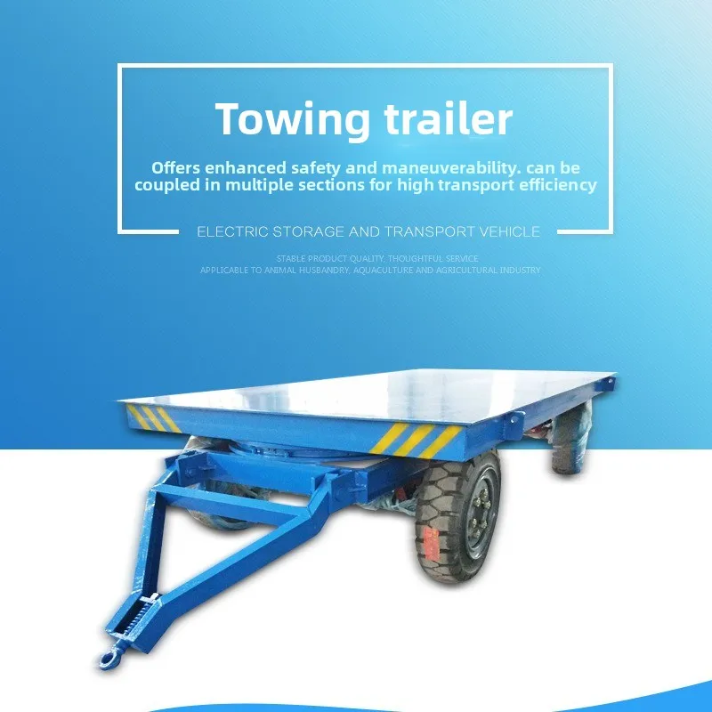 Mechanical Portable Combined Transport Handling Tools Four Wheel Traction Flatbed Trailer