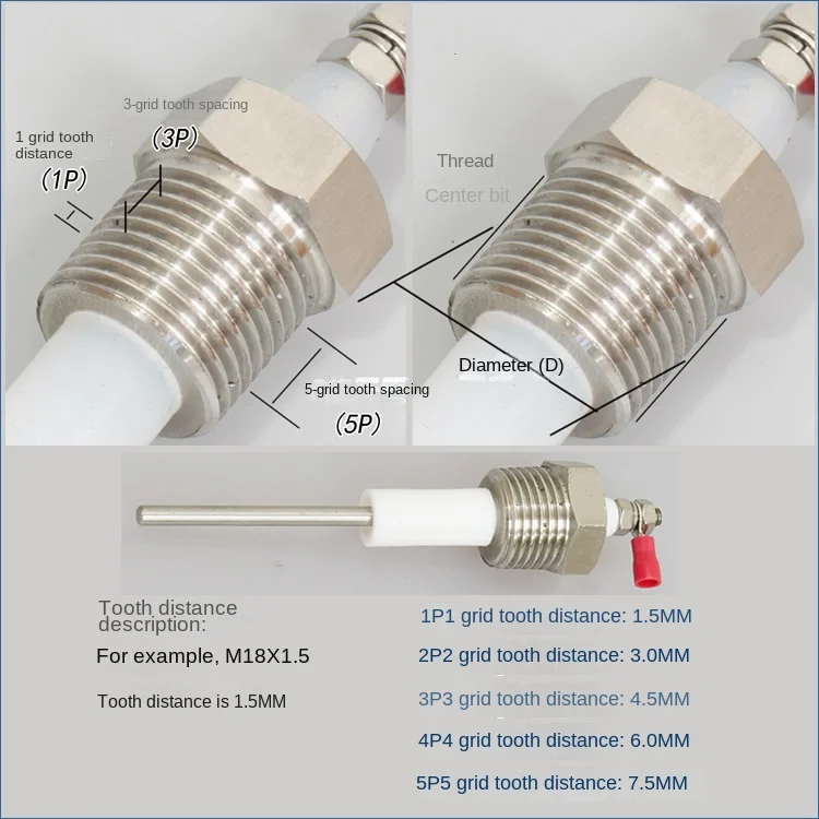 6-point 3-pole stainless steel boiler water level electrode liquid level probe probe induction rod sensor probe