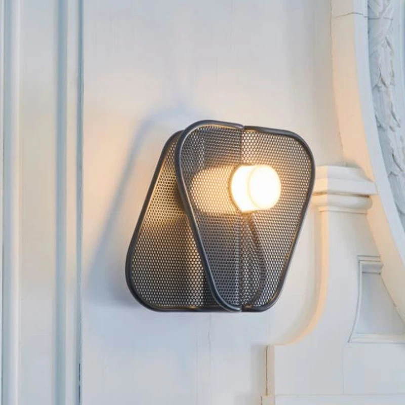 مصباح جداري إيطالي بسيط ما بعد الحداثة، غرفة المعيشة، غرفة النوم، الممر، مدخل، حائط الخلفية، مصباح معدني فني إبداعي #4