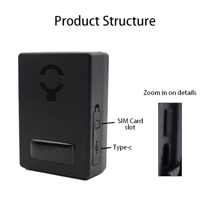 Mini 4G Wireless Portable GPS Tracker Magnetic Anti-Lost Tracking Device SIM Card Slot GPS Positioning Anti-Theft