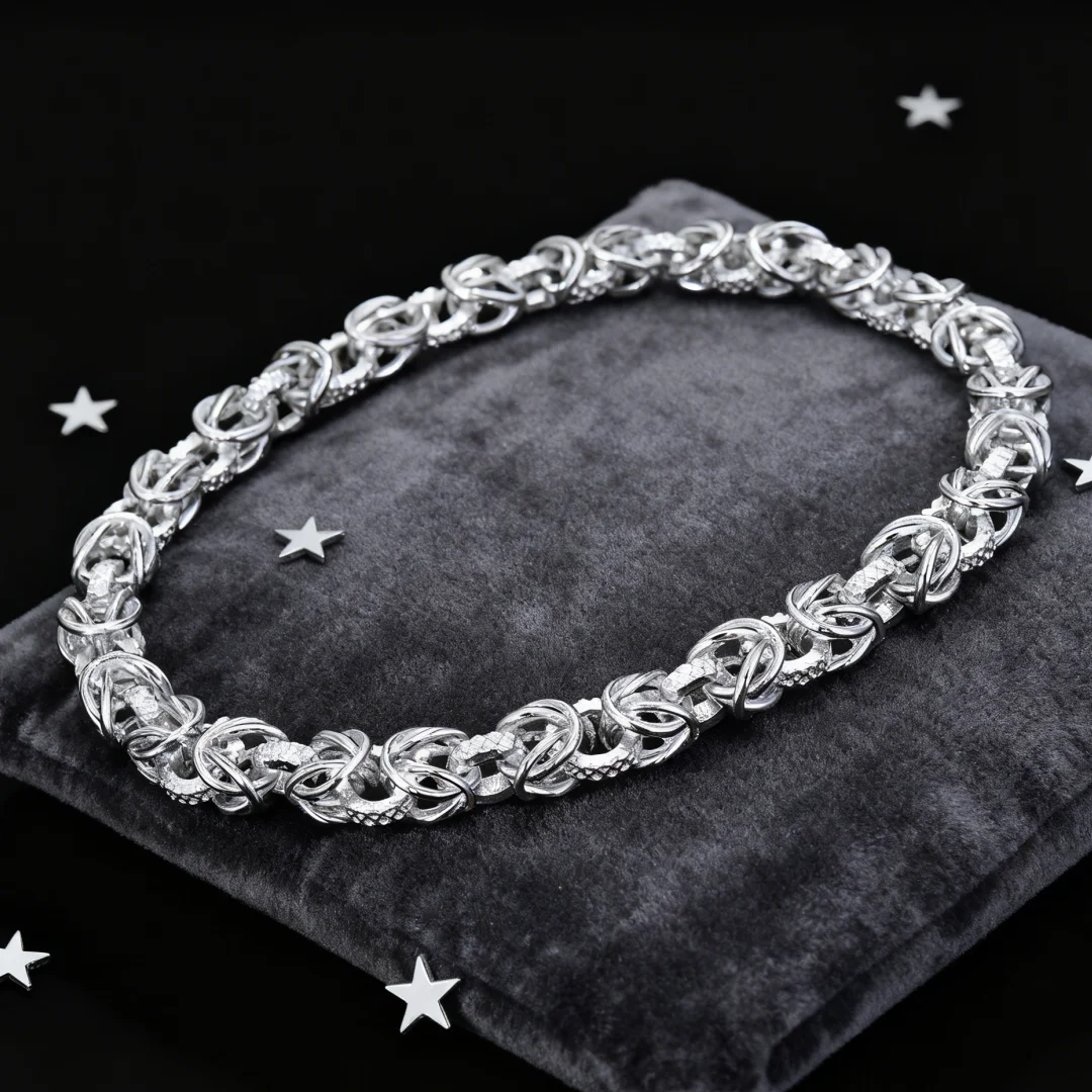 새로운 고귀한 925 스털링 실버 y2k 8MM 원형 - Men Accessories Chain And Bracelet 리뷰 및 가격