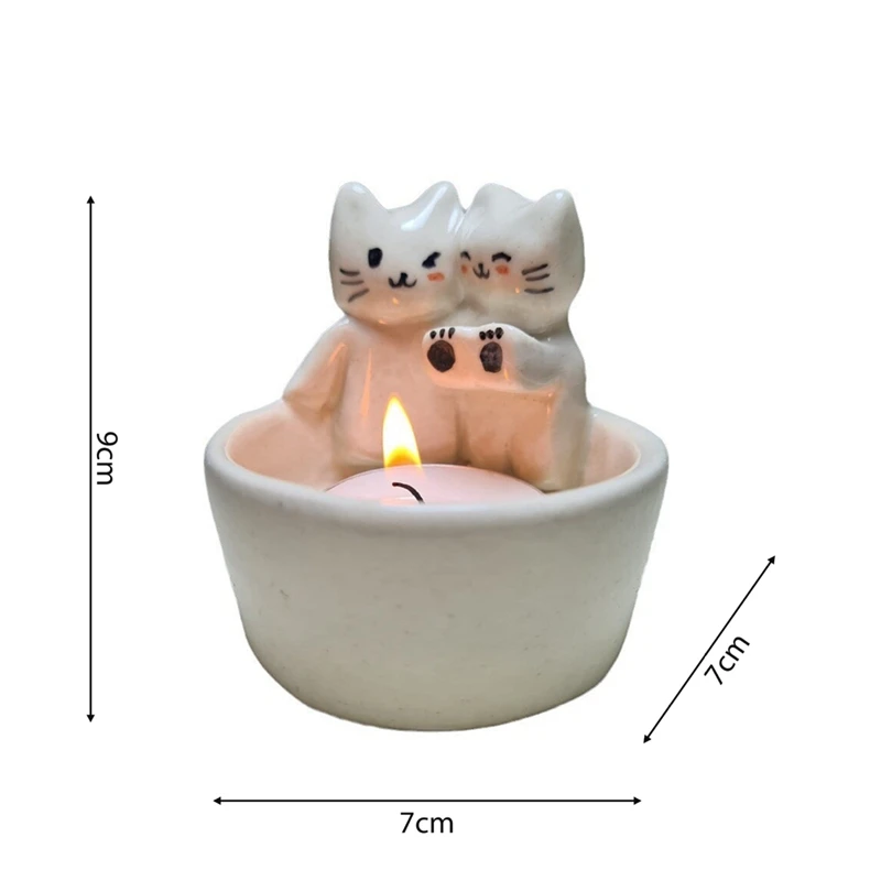 Tempat Lilin Kucing Kartun - Tempat Lilin Kucing Lucu, Tempat Lampu Beraroma Buatan Tangan, Hadiah Anak Perempuan atau Pilihan Kekasih Kucing Tahan Lama