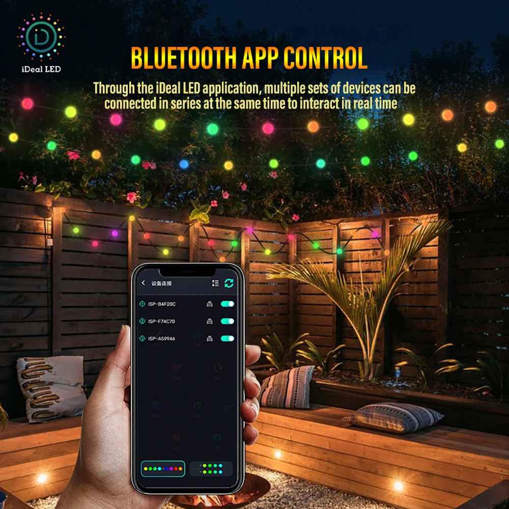 5M 10M String Light Garland Lights APP Smart Control Symphony Light Leather Line Lamp String Garden Christmas Decoration Lantern