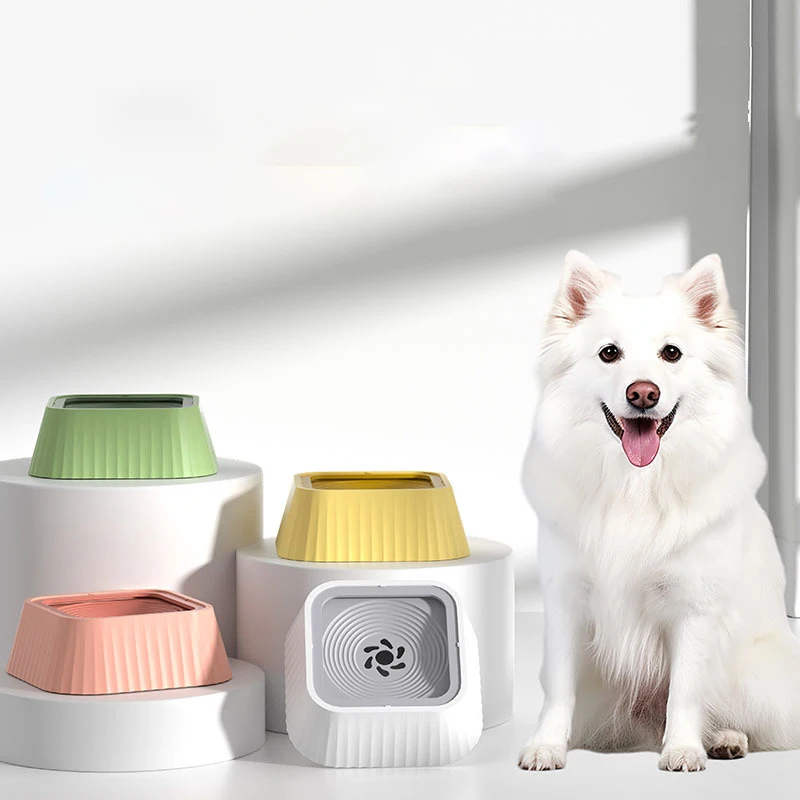 

1.3L Spill Proof Dog Water Bowl with Floating Plates Non Slip Anti Splash Pet Slow Water Feeder Doggy Accessories