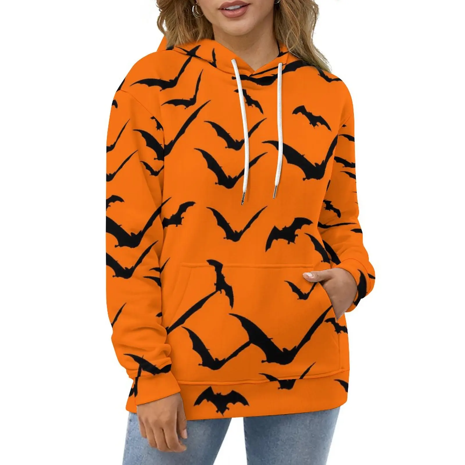 

Black BAT Hoodies Halloween Print Hip Hop Casual Hoodie Long Sleeve Modern Graphic Hooded Sweatshirts 4XL 5XL 6XL