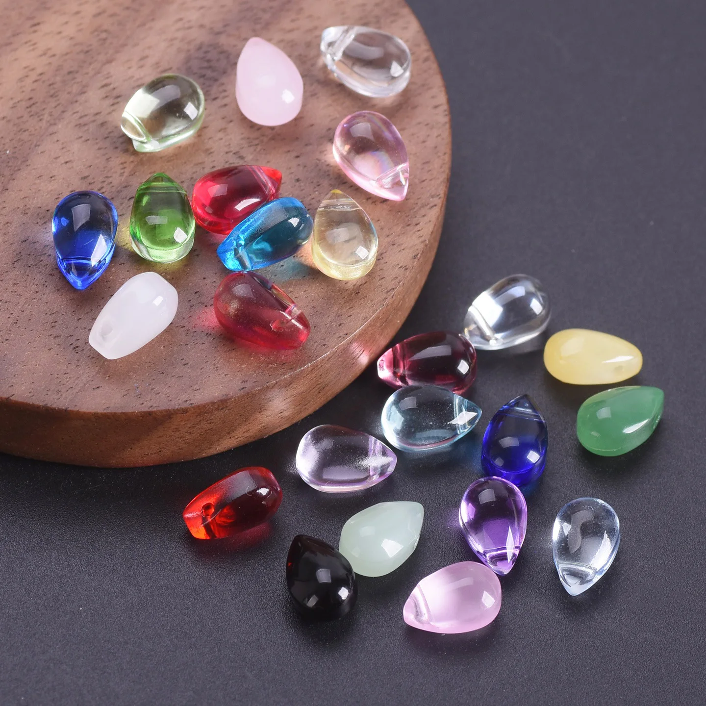 

Small Teardrop Shape Crystal Glass Beads: 20pcs 9x6mm Loose Beads For Jewelry Making DIY Findings