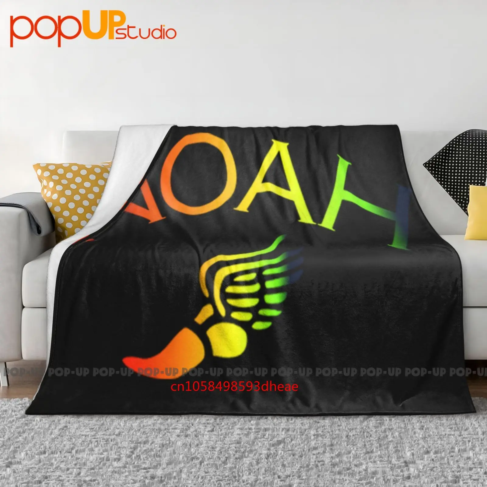 Noah Ny Winged Foot Rainbow Logo Ultra-Soft Blanket Quilt Winter Sofa Cover Bed…