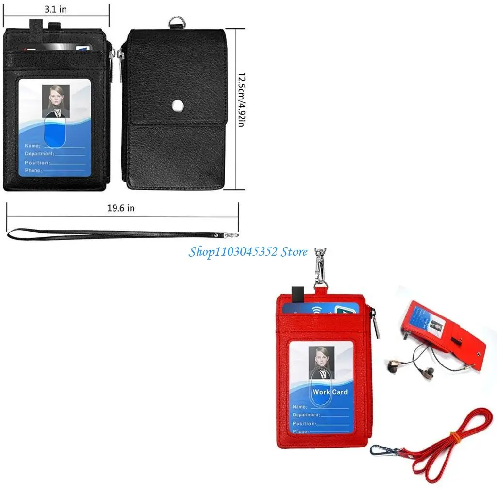 หนัง Badge ผู้ถือบัตร Lanyard บัตรเครดิตสำหรับกรณีธุรกิจ