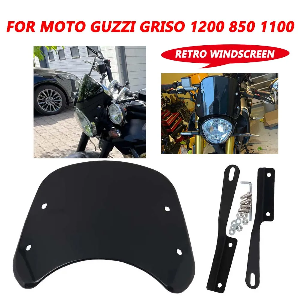 For MOTO GUZZI Griso 1200 8V SE 850 1100 Audace 1400 Accessories Retro Windshield Windscreen Wind Protection Cover