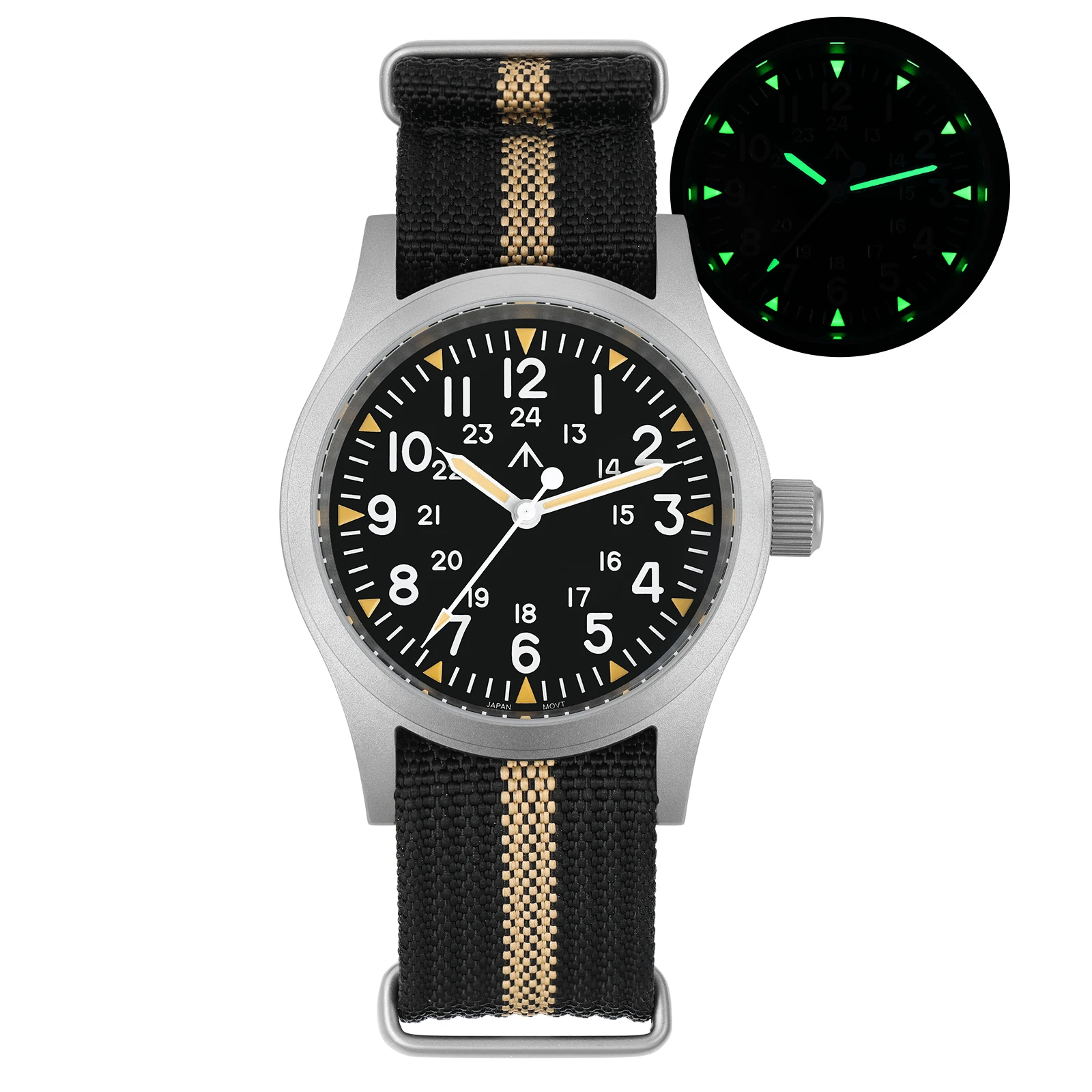 Militado ML05 Vintage Watch VH31 Sweep Second Movement Domed Sapphire Crystal With High Clear AR Coating Luminous 38mm Watches image 3