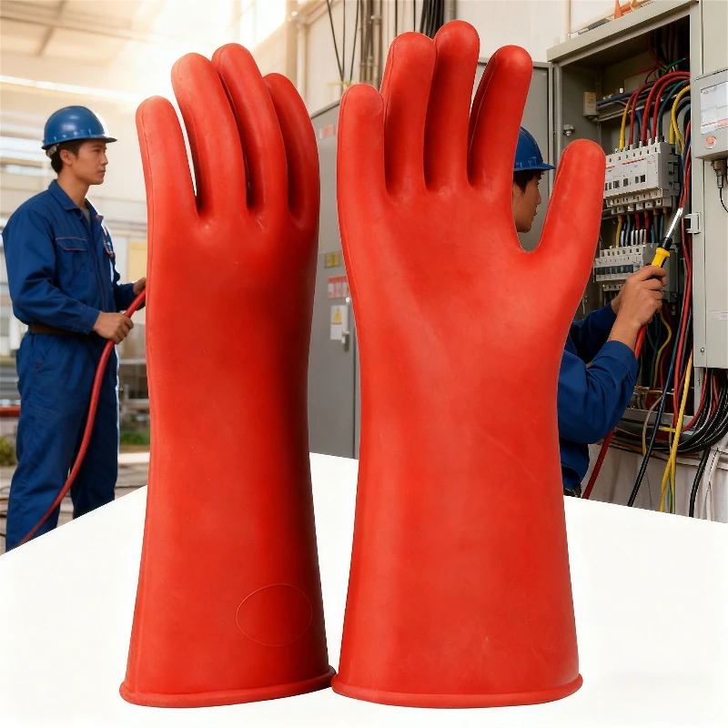 1 Pair Insulating Gloves 12KV Insulated High-voltage Thickened Anti-electric Shock Gloves Protective and Wear-resistant Gloves