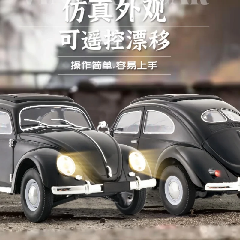 New Naughty Dragon Retro Toy Car Emulates The Beetle Light Drift Flat Run Remote Control Car Children'S Toy Christmas Gifts