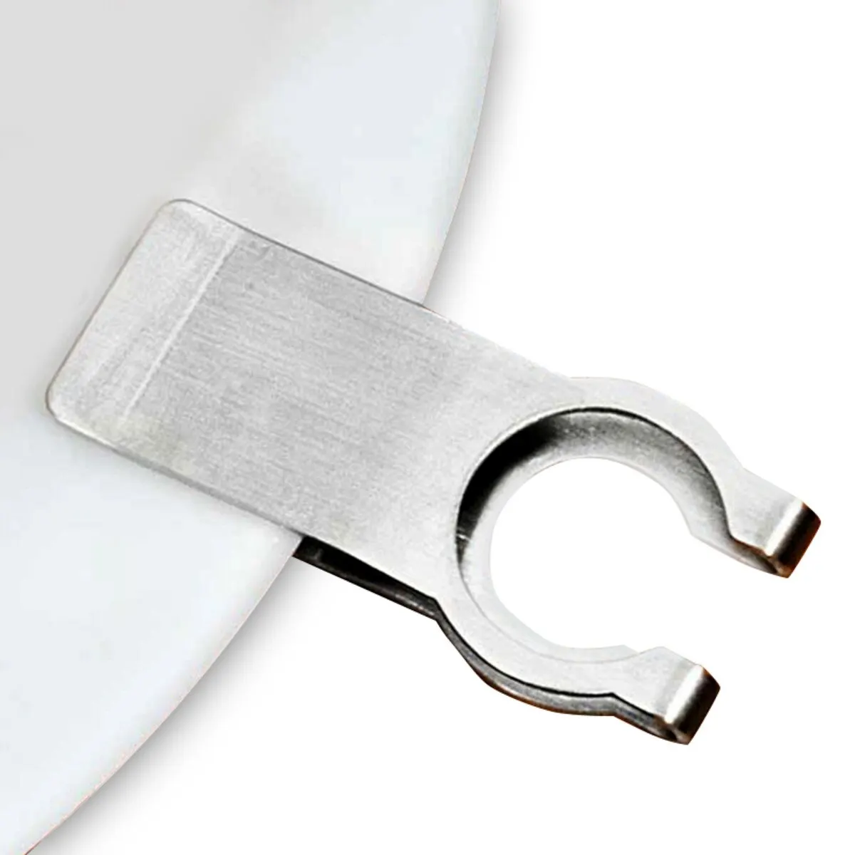 Stainless Steel Stemware Plate Clips - Pack of 6 | Buffet Maid, Buffet Clips | Hands Free Wine Glass Holder
