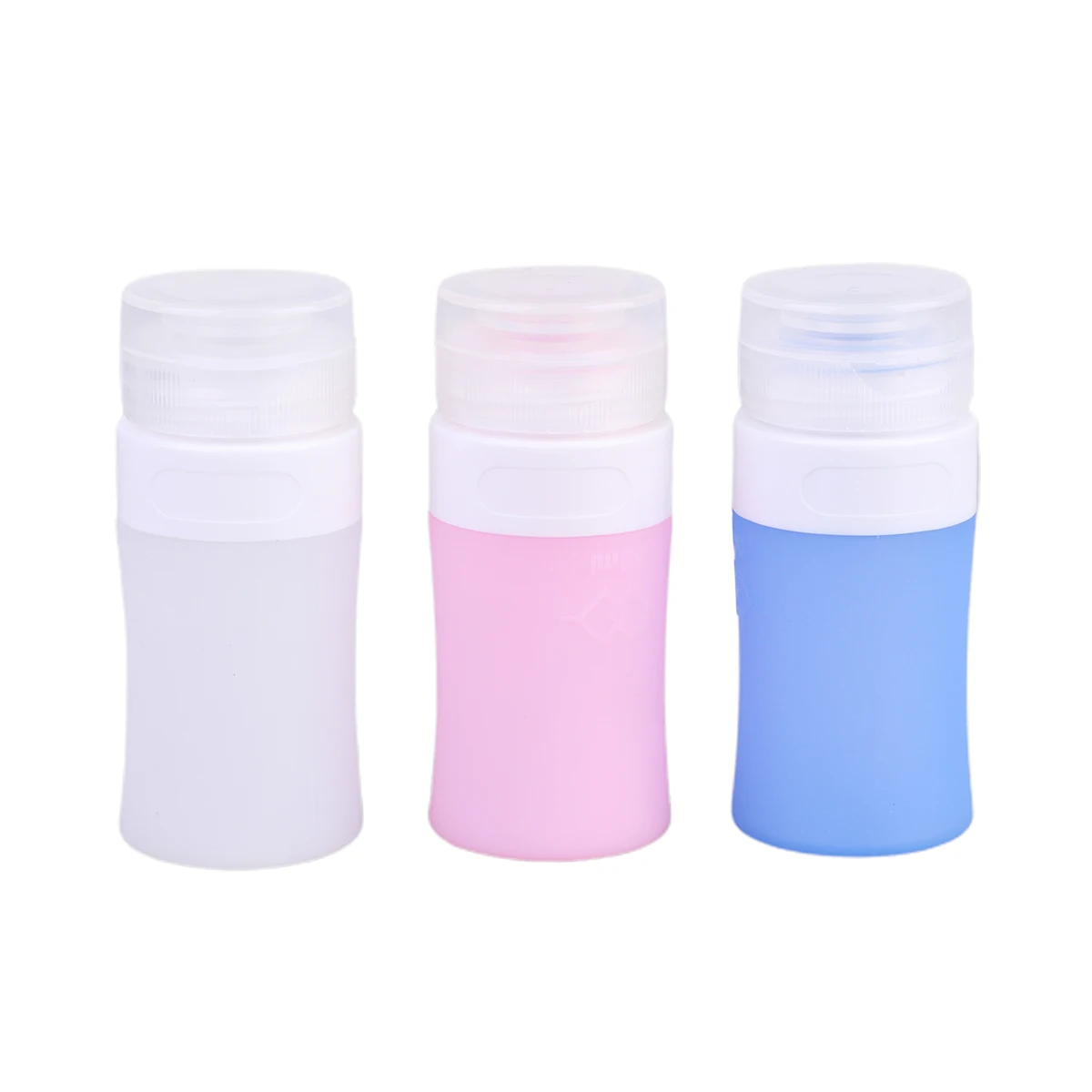 3Pcs Silicone Bottles Refillable Portable Lotion Dispenser for Travel Shampoo Conditioner Liquid Soap Squeezing Bottle