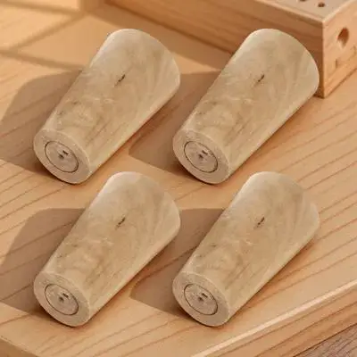 

4Pcs Wooden Sofa Legs Replacement for Armchair Cabinet Heavy Duty Bun Feet Round Solid Furniture Support Accessories