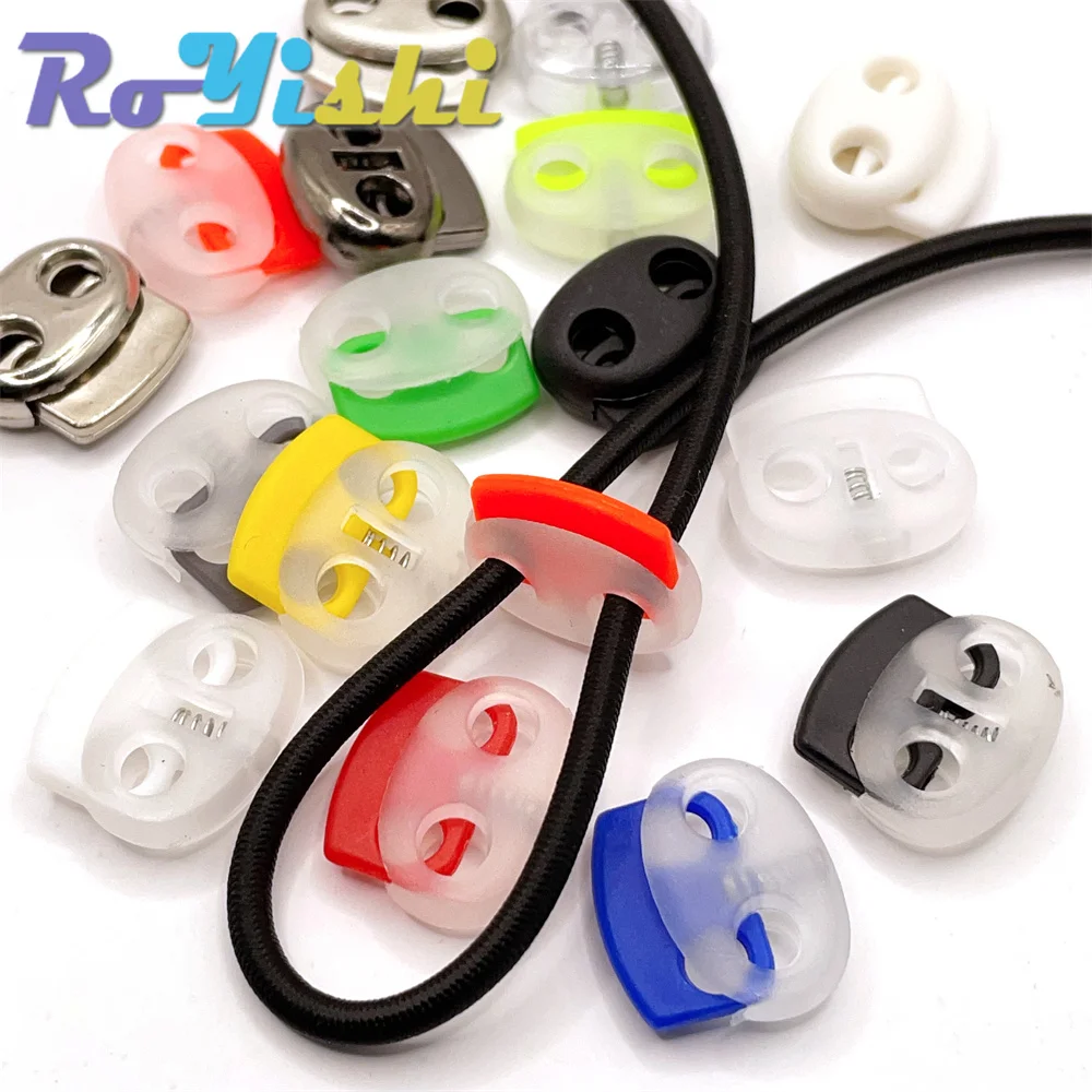 10 sztuk/paczka przezroczysty plastikowy zamek na sznurek koralik korek przełącznik klip sznurowadło odzież sportowa plecak zacisk na smycz DIY Craft Accessor