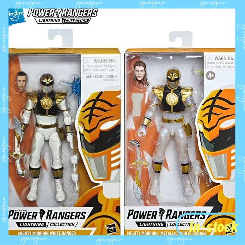 【Auf Lager】Hasbro Power Rangers Lightning Series White Ranger Metallic-Version und einfaches Actionfiguren-Modellspielzeug im 6-Zoll-Maßstab