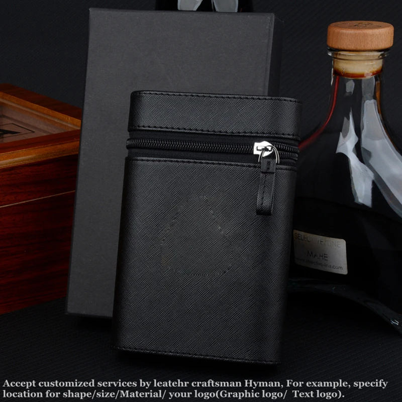 

PU Leather Cigar Case 60 Ring Cigar Holder Cedar Wood Linned Cigar Box Mini Cigar Humidor Men's Best Cigar Accessory Tool