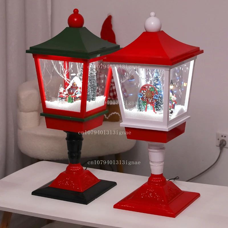 Music snow street lamp household snow lamp shopping mall window hotel snow scene pile head