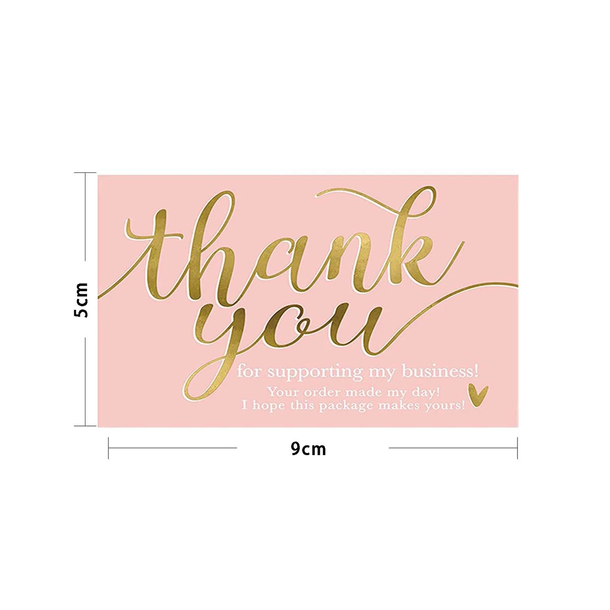 50Pcs Pink Thank You Cards for Small Business, We Appreciate You Supporting My Business Customer Appreciation Note Cards, Mini T