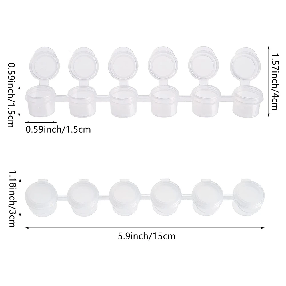 50แถบถังสีพร้อมฝาถ้วยสีเปล่า2มล./0.07ออนซ์สำหรับห้องเรียนภาพวาดศิลปะเทศกาล