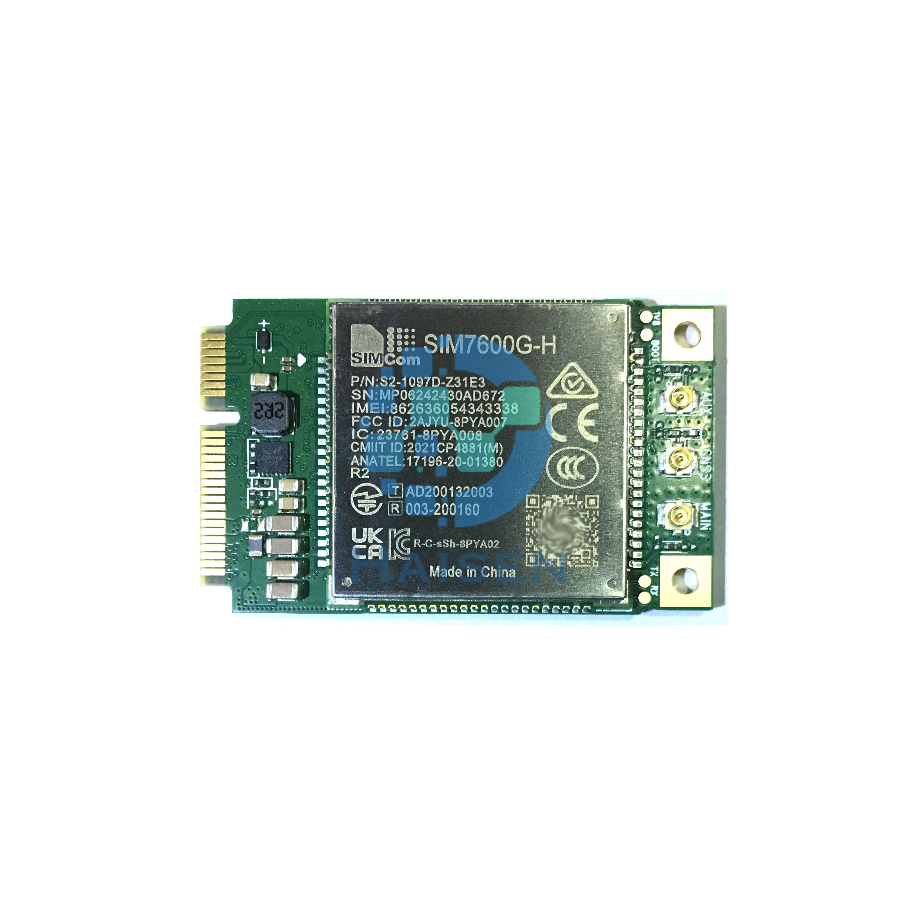 HAISEN SIMCOM SIM7600G-H SIM7600G-H-PCIE R2 LTE Cat 4 module PCIE SIM7600 SIM7600G-H-PCIE R2