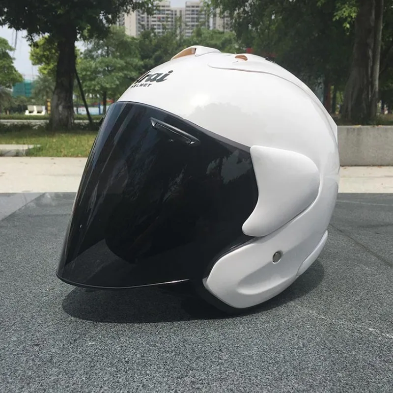 Motorcycle Helmet Open Face 3/4 Helmet SZ-Ram 3 Bright White Cycling Dirt Racing Motorcycle Kart Protective Helmet Capacete