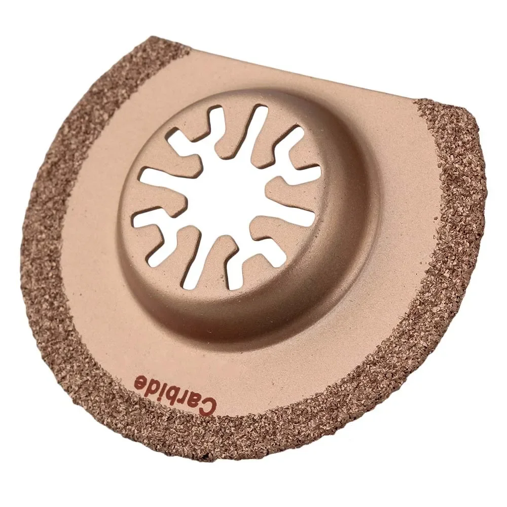 63mm Yellow Semi-circular Oscillating Carbide Grit Rasp Saw Blade Multifunction Tools