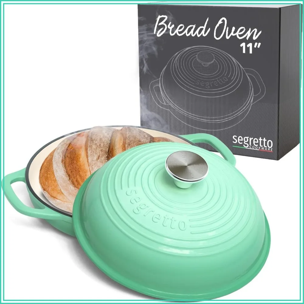 

11" Enameled Cast Iron Bread Pan with Lid - Perfect for Sourdough, No Seasoning Needed