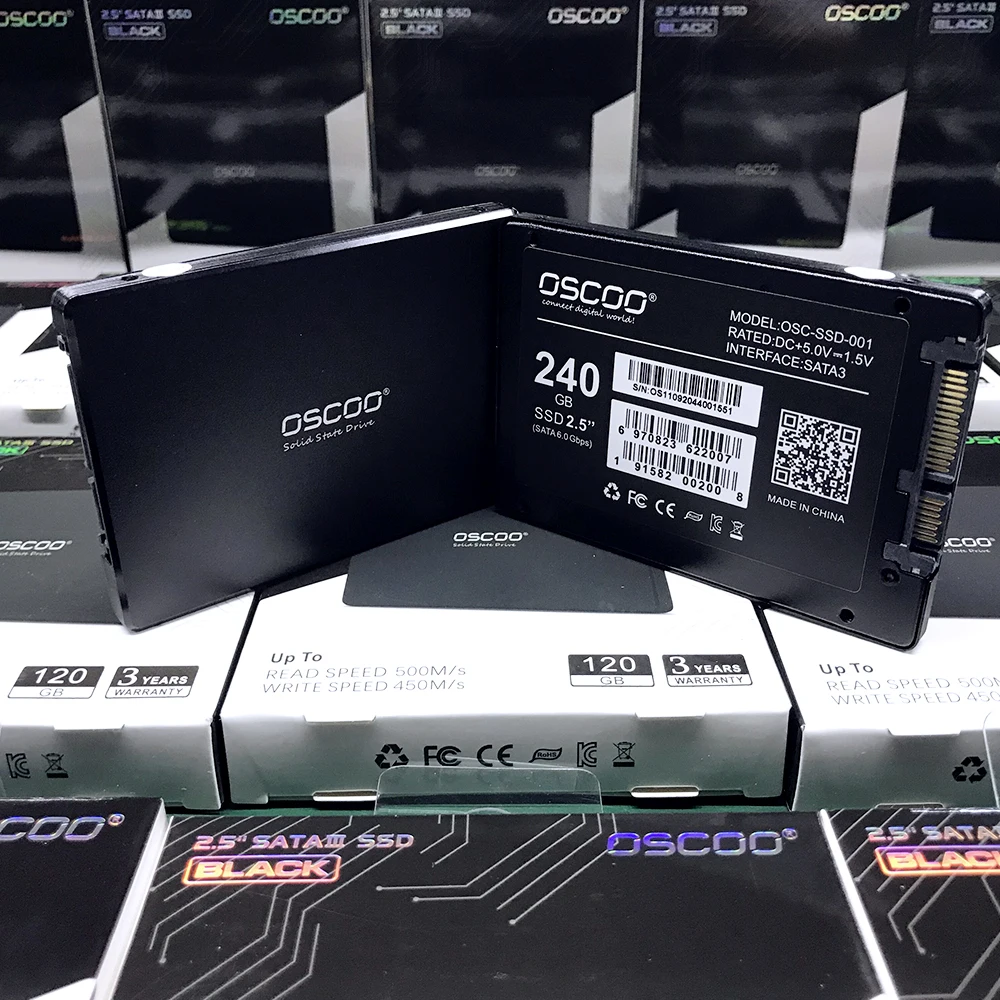 Жесткий диск OSCOO черный SSD 120 ГБ 240 ГБ HDD твердотельный накопитель 2,5 дюйма SATAIII жесткий диск