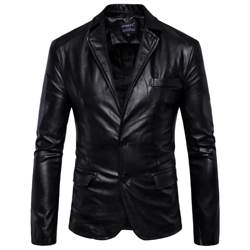 New Men's Leather Clothing for Spring and Autumn in Large Size for Foreign Trade, British Men's Motorcycle Leather Clothing