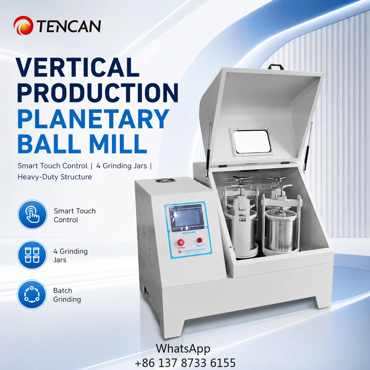 6.6L Laboratory Planetary Ball Mill XQM-20 With Motor & Bearing For Super Fine Nano Powder Grinding In Chemical Food Research