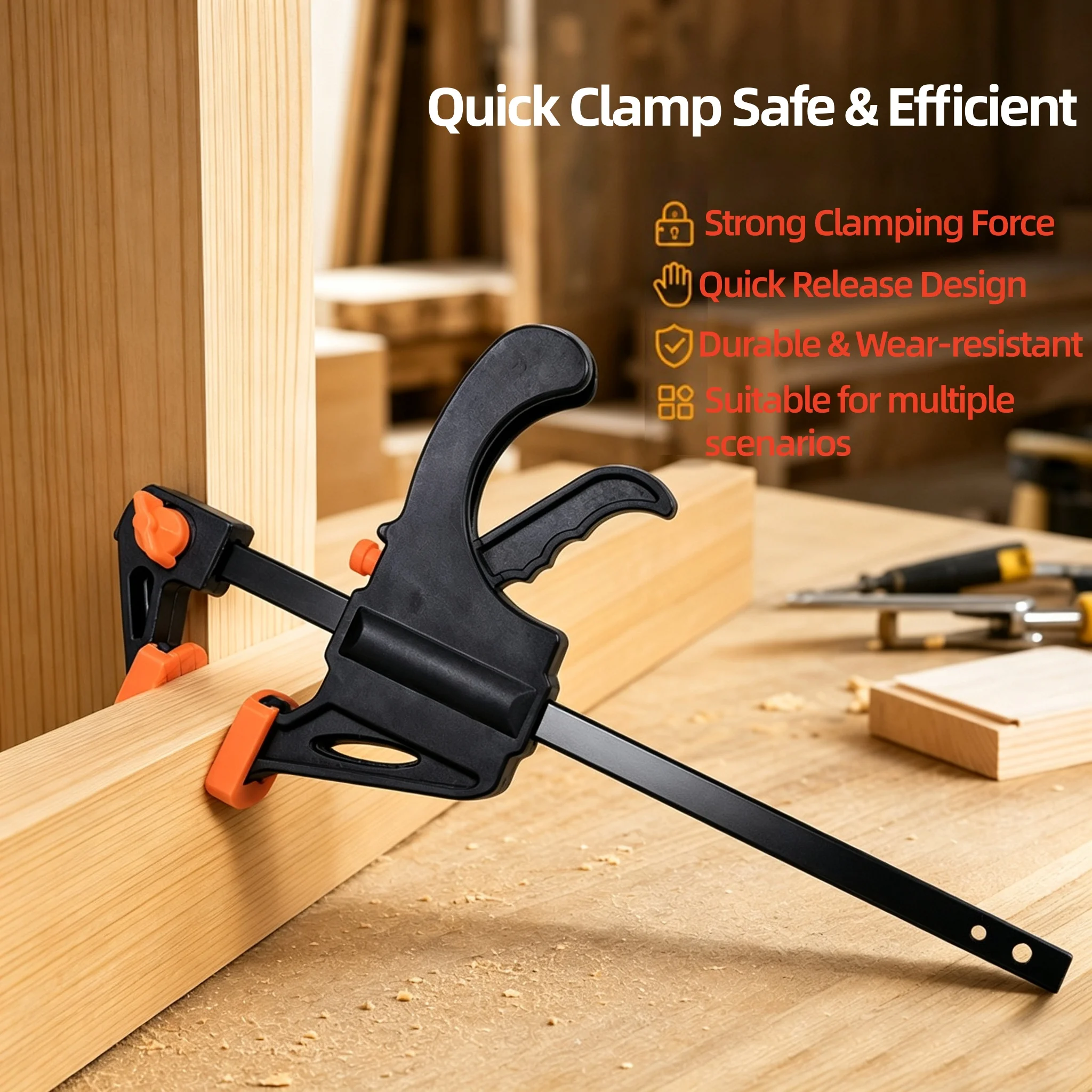 3/4/5pcs 4 Inch Woodworking Clamp F Quick Release Ratchet Speed Squeeze Clip Kit DIY Carpentry Hand Tool Woodworking Clamp
