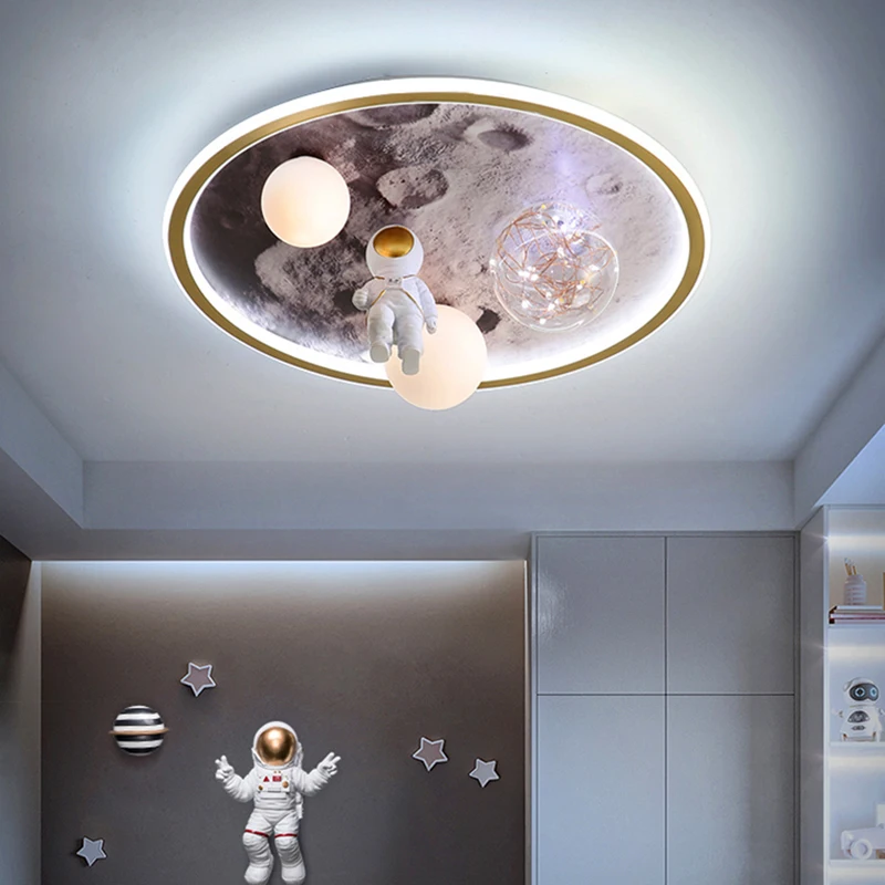 nordic astronaut lamp for home decoration luzes de teto led inteligentes iluminacao interior kids bedroom decor living room 01