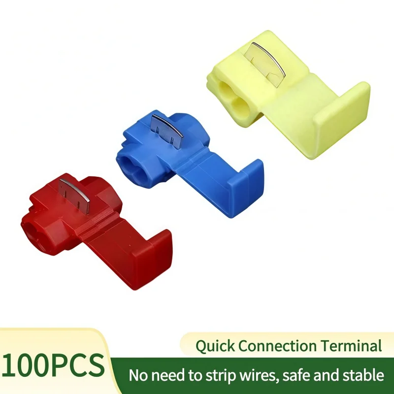 100PCS Wire Connector Without Breaking Cable Insulated Line AWG 22-10 Crimp Quick Splice Electrical Terminals