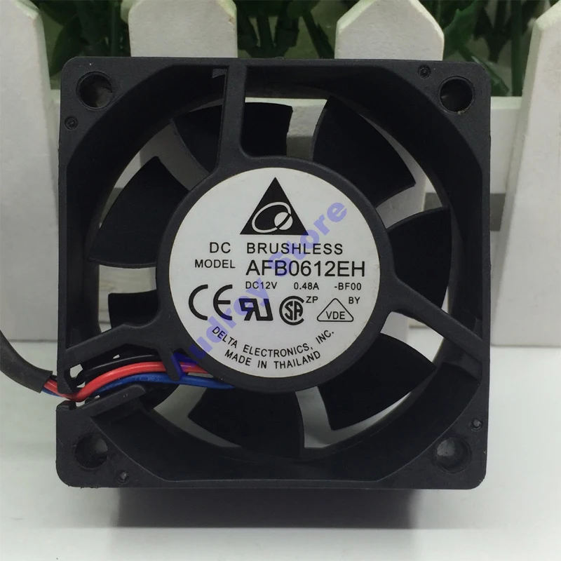 

Original Delta AFB0612EH 6cm 12V 0.48A 6025 3-wire double ball bearing cooling fan 6800rpm 38.35CFM air blower