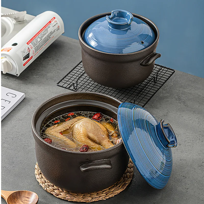Ceramic Pot Cooking Japanese Style Clay Casserole Kitchen Cookware Stew Pot Big Soup Pan Cooking Saucepan Korean Cookware
