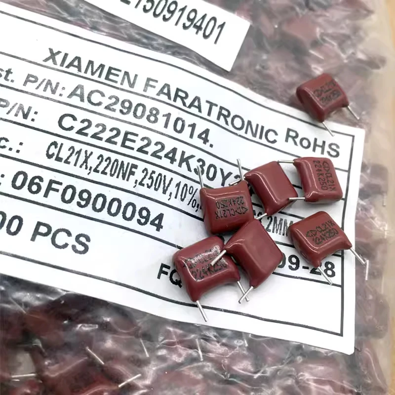 GD Xiamen Farah CBB CL21 0.22uf 224 220nf 250V thin film capacitor 7.5MM