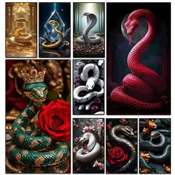 Zodiac Diamond Art DIY Snake 2025 Diamond Mosaic 5D Square and Round Rhinestones Gem Cross Stitch Home Decoration Wall Art