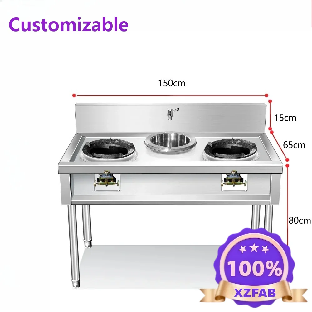 Factory Direct 2026 Fire stove Commercial stainless steel Coal gas Liquefied gas Single and double Kitchen hotel Electronic