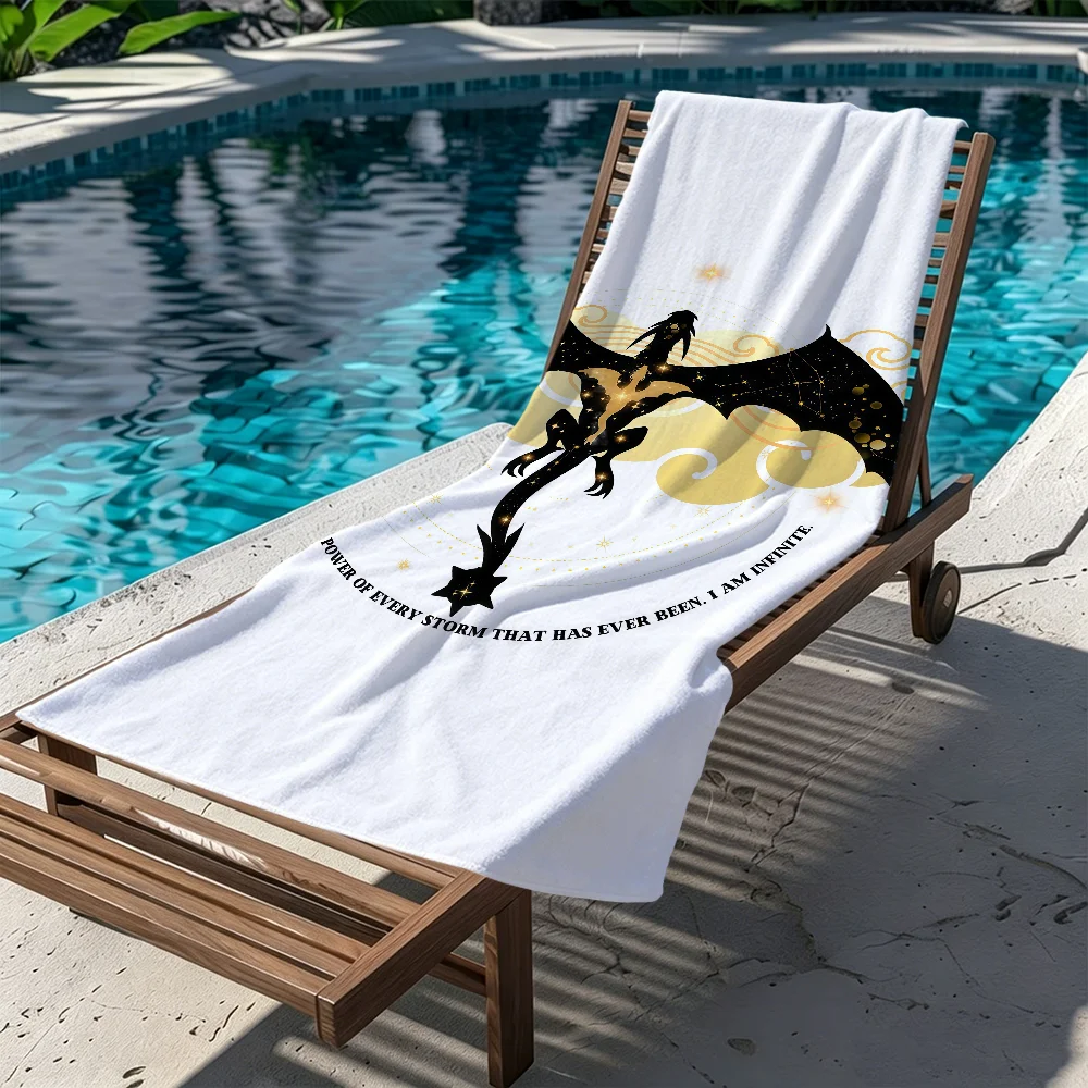 F-Fourth Dragon Bath Towel Microfiber Super Absorbent W-Wing Soft Beach Towel For Travel Fitness Sauna Bathing Camping
