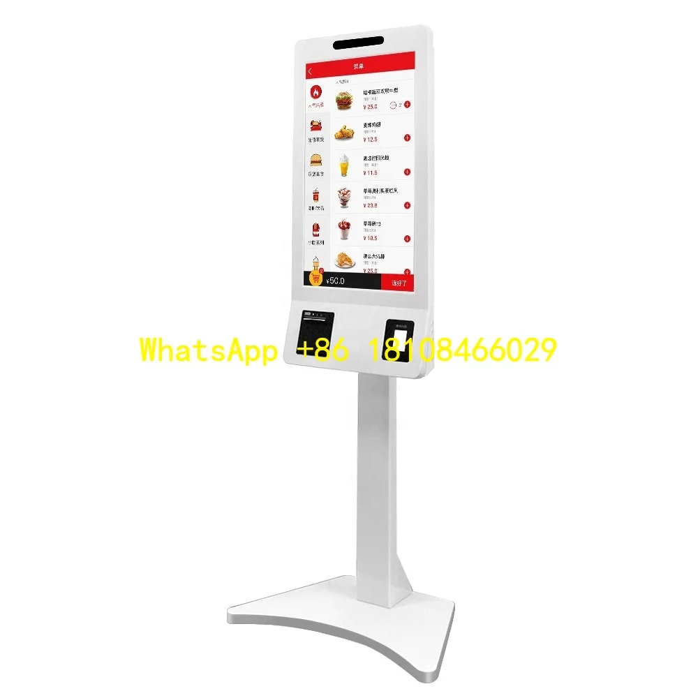 Payment Kiosk WiFi Vending Machine with Printer Self Service Ordering Machine Touch Screen 1920*1080 Digital Signage