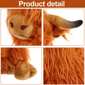 Simulação Highland Cow Plush Toy para crianças, bichos de pelúcia macios, boneca kawaii, presentes para bebês, decoração de casa, 25cm 6 principais vendas boneco vaca - №6