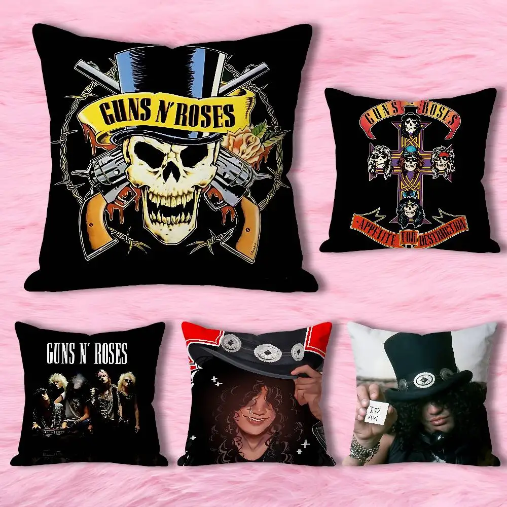 

Rock G-Guns N R-Roses Various Sizes Square Pillow Case For Car Home Bedchamber Decor Custom Valentine gift