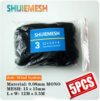 High Quality Deep Huge Pockets Nylon Monofilament 0.08mm 12M x 3.5M 15mm Hole Orchard Garden Anti Bird Knotted Mist Net 5pcs