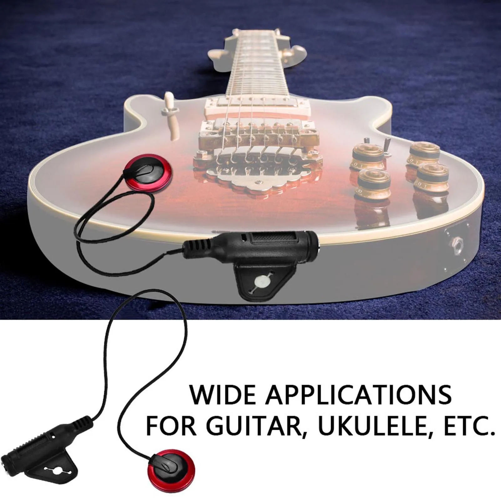Piezo Contact Microphone Pickup Piezo Contact Microphone Pickup for Guitar Ukulele Erhu Banjo Musical Instrument - view 2