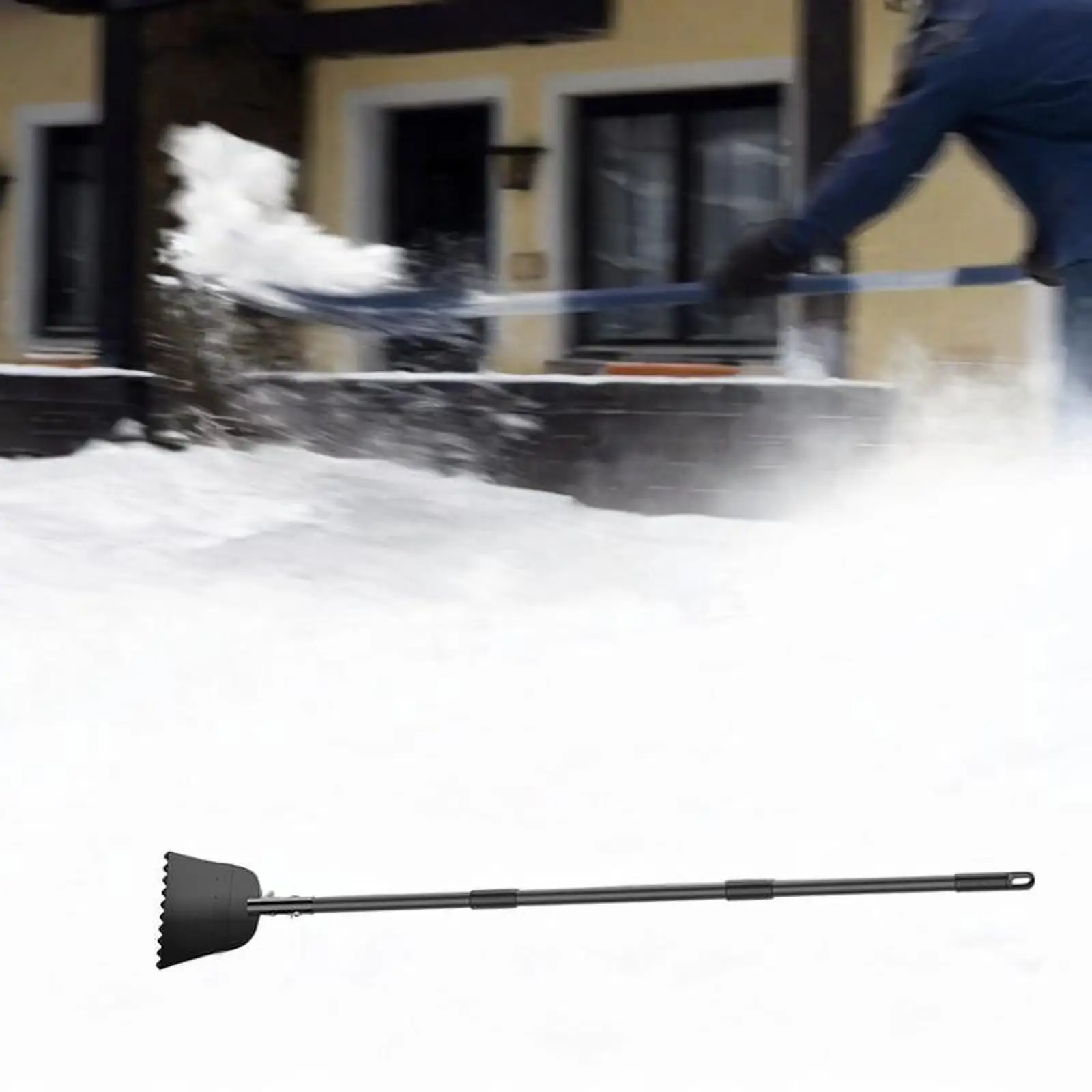 Durable Stainless Steel Snow Shovel Adjustable Handle Ice Removal Tool for Outdoor Winter Cleaning