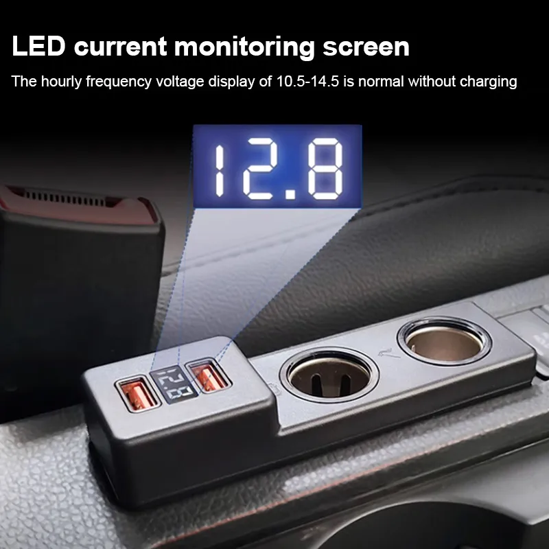 For VW Golf 7 Mk7 Car Charger Cigarette Lighter Splitter Sockets  Modification Fast Cell Phone Charging Adapter Parts 2012-2020