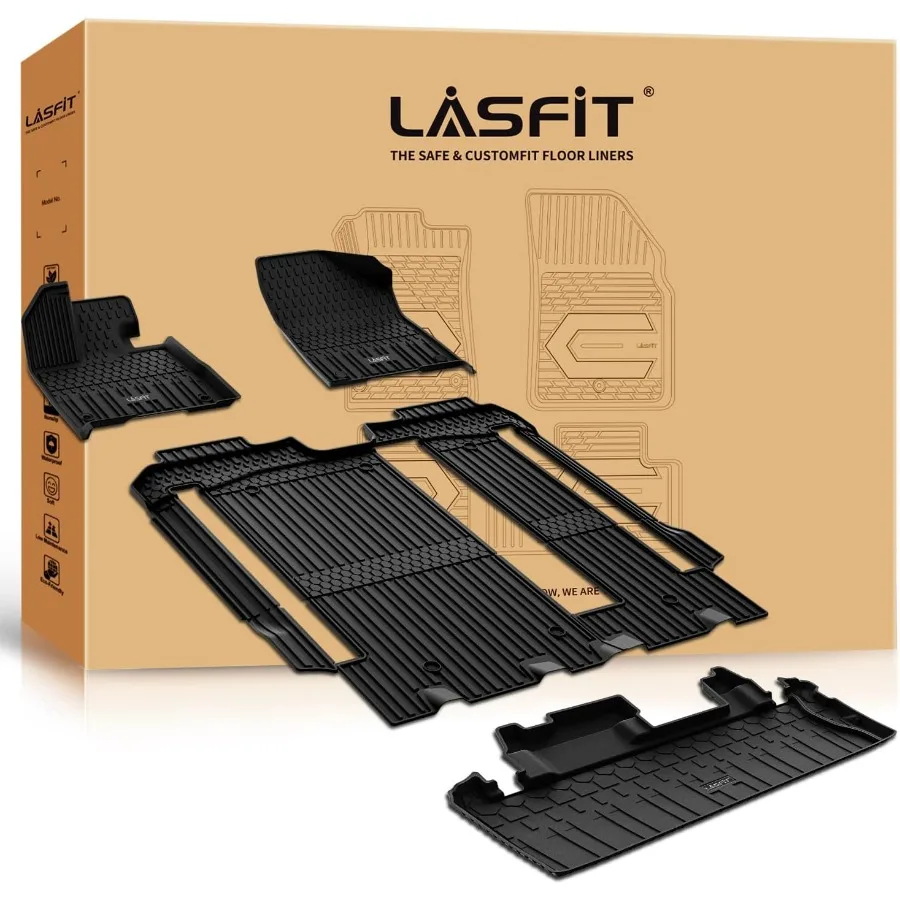 

Всепогодные коврики TPE Custom Fit и багажник для Sienna 8-местные модели 20212025 LE XLE без запасного колеса Durab