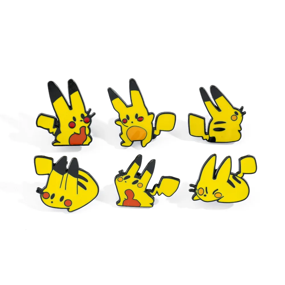 Pokemon Pikachu Emaille-Anstecknadel - Sammlerstück aus Kindheitsanimationen, Schmuck-Emblem für Rucksack, Hut, Kragen, Brosche